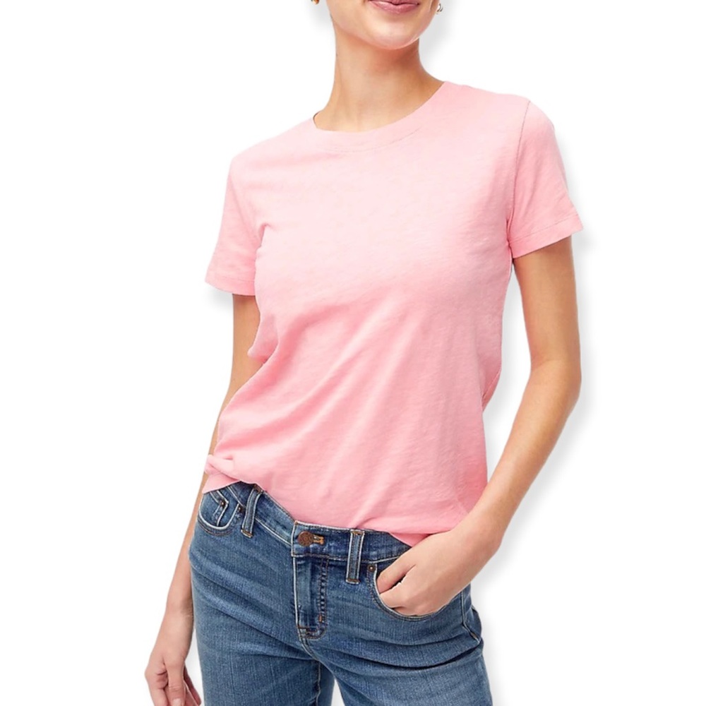 J. CREW Girlfriend Tee Crewneck Neon Capri Short Sleeve T-Shirt